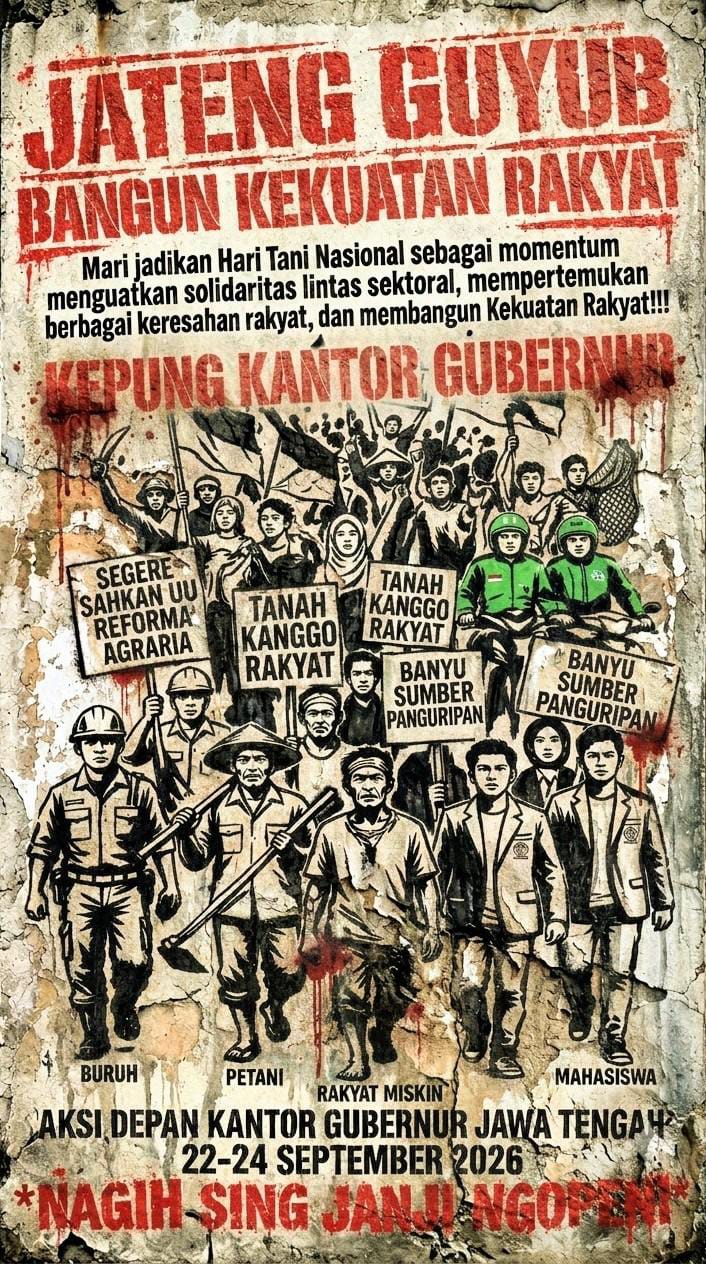 HARI TANI NASIONAL 2026: SATUKAN PERJUANGAN, PERKUAT SOLIDARITAS, BANGUN KEKUATAN RAKYAT